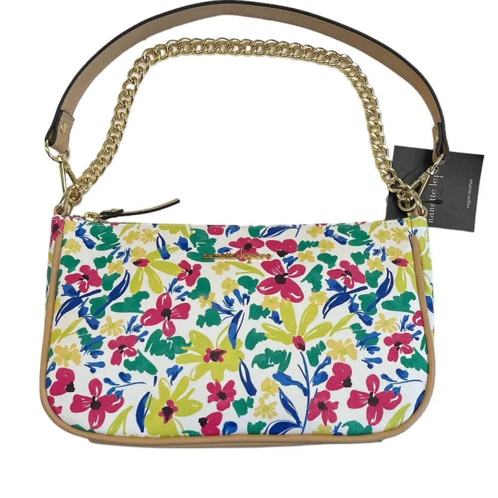 Nanette Lepore - Warm Floral Whimsy Shoulder Bag w/Chain- Tatianna Print- NWT